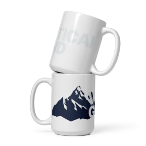 15 oz ceramic coffee mug - vertical grind logo