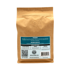 Small batch roasted coffee - First Ascent Extra Dark Roast Back Label